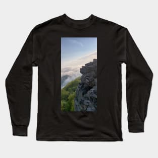 Misty Mountain Cliff in Appalachia Long Sleeve T-Shirt